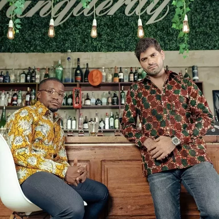 models wearing African print shirts for men from Kitenge Store